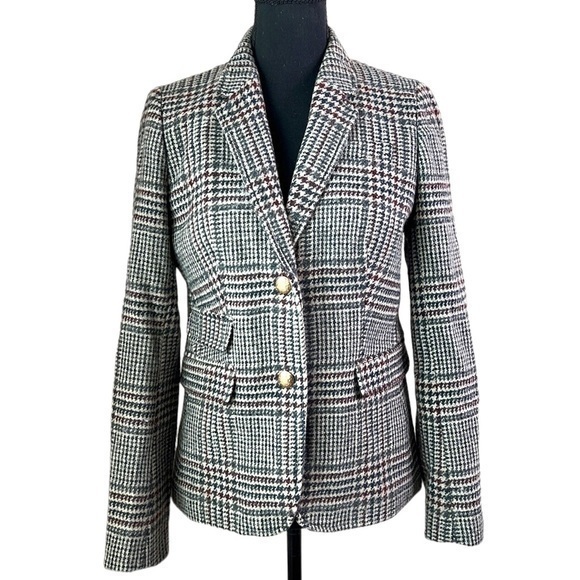 J. Crew Schoolboy Blazer in Houndstooth Tweed Size 4